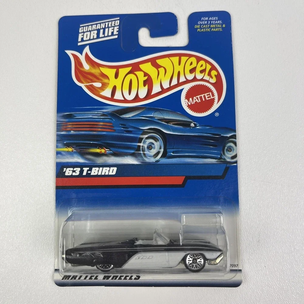 2000 Hot Wheels 63 Ford T Bird Convertible Black White 130